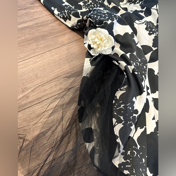 Scott McClintock Vintage Y2K Black and White Floral Evening Gown Size 6 - Picture 7 of 9